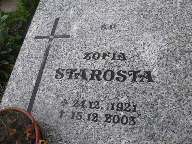 Zofia Starosta 1921 Żory - Grobonet - Wyszukiwarka osób pochowanych