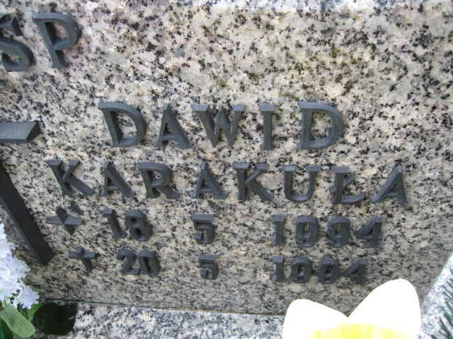 Dawid Karakuła 1994 Żory - Grobonet - Wyszukiwarka osób pochowanych