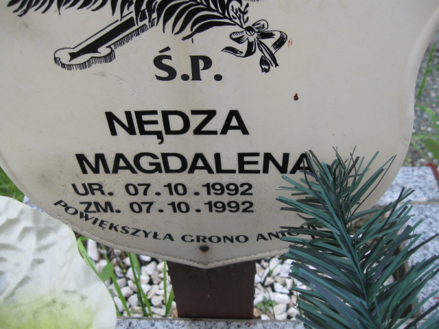 Magdalena Nędza 1992 Żory - Grobonet - Wyszukiwarka osób pochowanych
