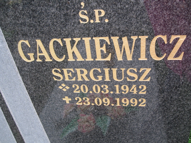 Sergiusz Gackiewicz 1942 Żory - Grobonet - Wyszukiwarka osób pochowanych