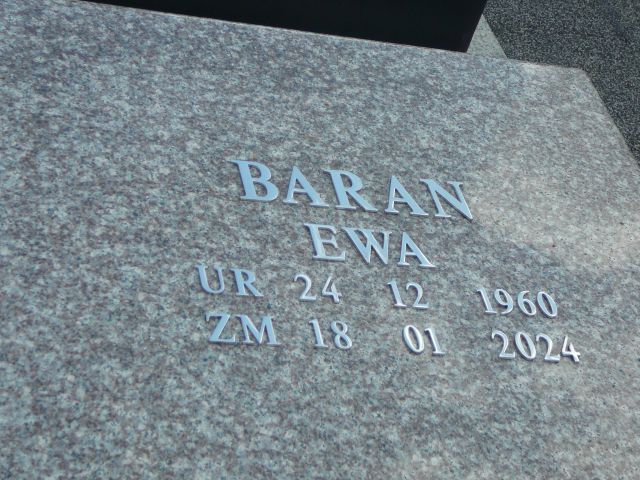 Ewa Baran 1960 Żory - Grobonet - Wyszukiwarka osób pochowanych