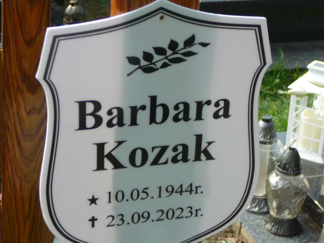 Barbara Kozak 1944 Żory - Grobonet - Wyszukiwarka osób pochowanych