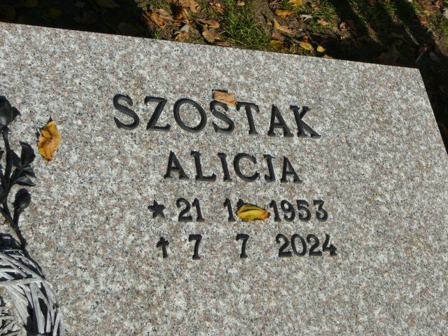 Alicja Szostak 1953 Żory - Grobonet - Wyszukiwarka osób pochowanych