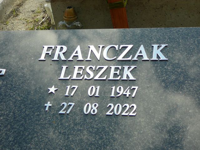 Leszek Franczak 1947 Żory - Grobonet - Wyszukiwarka osób pochowanych