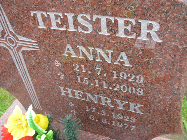 Anna Teister 1929 Żory - Grobonet - Wyszukiwarka osób pochowanych